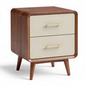 Wooden nightstand with two drawers and gold handles 24 x 20 x 25 inches