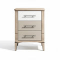 Wooden nightstand with three drawers in beige and white dimensions 50 x 40 x 60cm