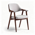 Wooden armchair with upholstered seat in light gray fabric 45 x 55 x 80cm