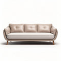Modern minimalist sofa in beige fabric with wooden legs 200 x 90 x 80cm