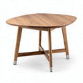 Wooden round dining table with tapered legs 80 x 80 x 75cm walnut color