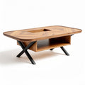 Wooden coffee table with storage shelf and modern design 120 x 80 x 40cm